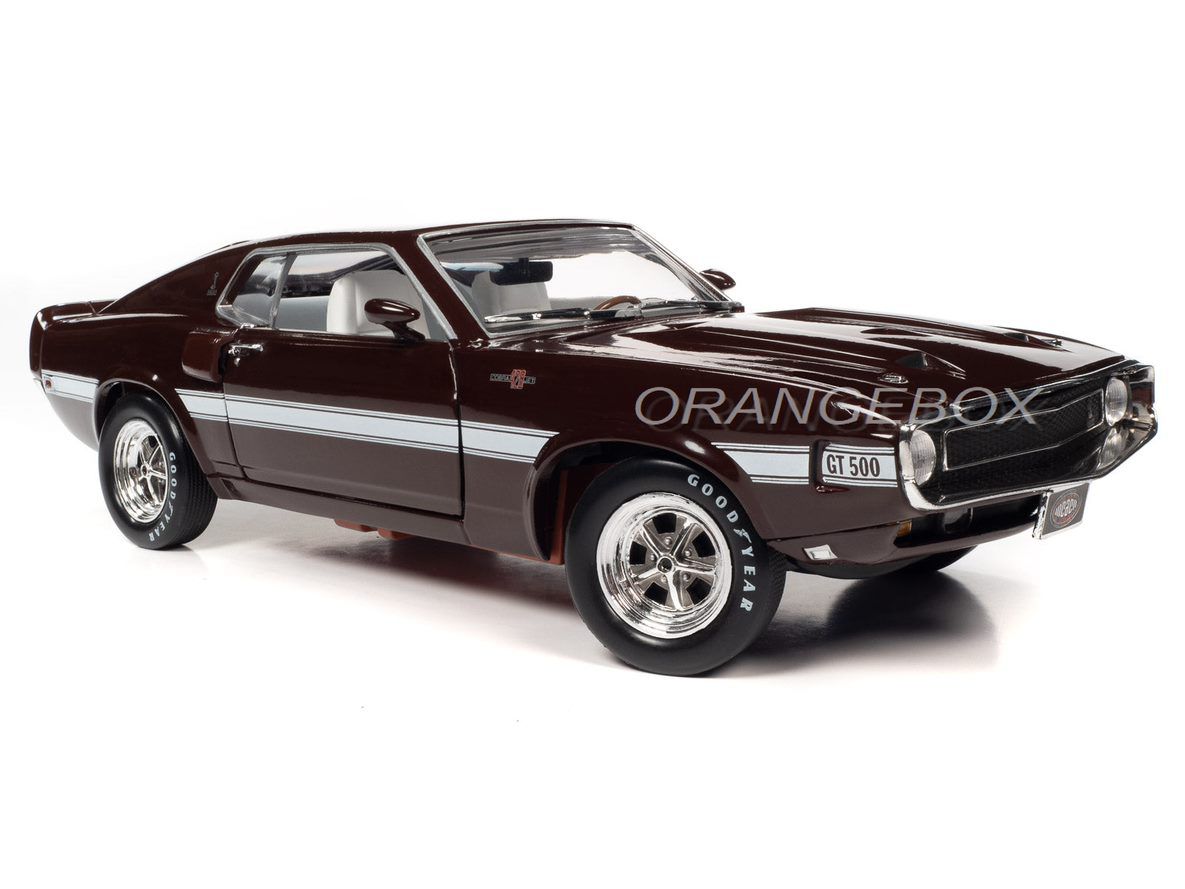 Shelby GT-500 1969 1:18 Autoworld Marrom - 20 anos! Loja on-line