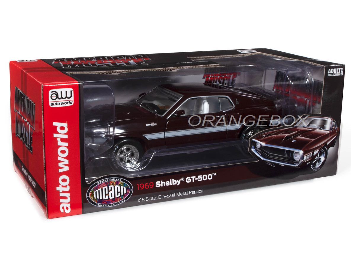 Shelby GT-500 1969 1:18 Autoworld Marrom - 20 anos! Loja on-line