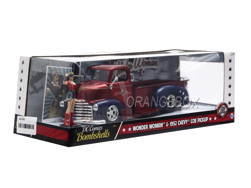 Jada Toys 1/24 DC Comics Bombshells Wonder Woman & 1952 Chevrolet Coe Pickup - NEUF