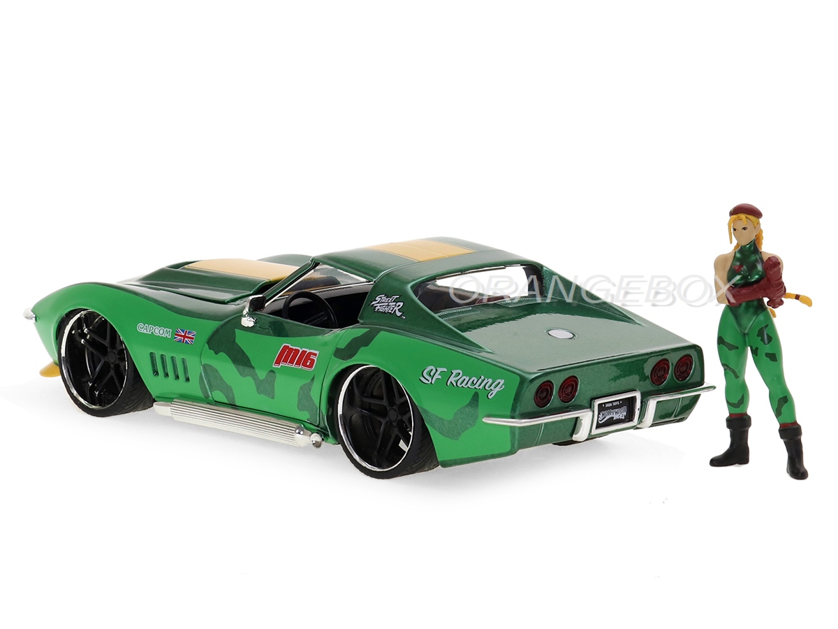Miniature Jada 1/24 Street Fighter: Cammy Et Chevrolet Corvette 1969