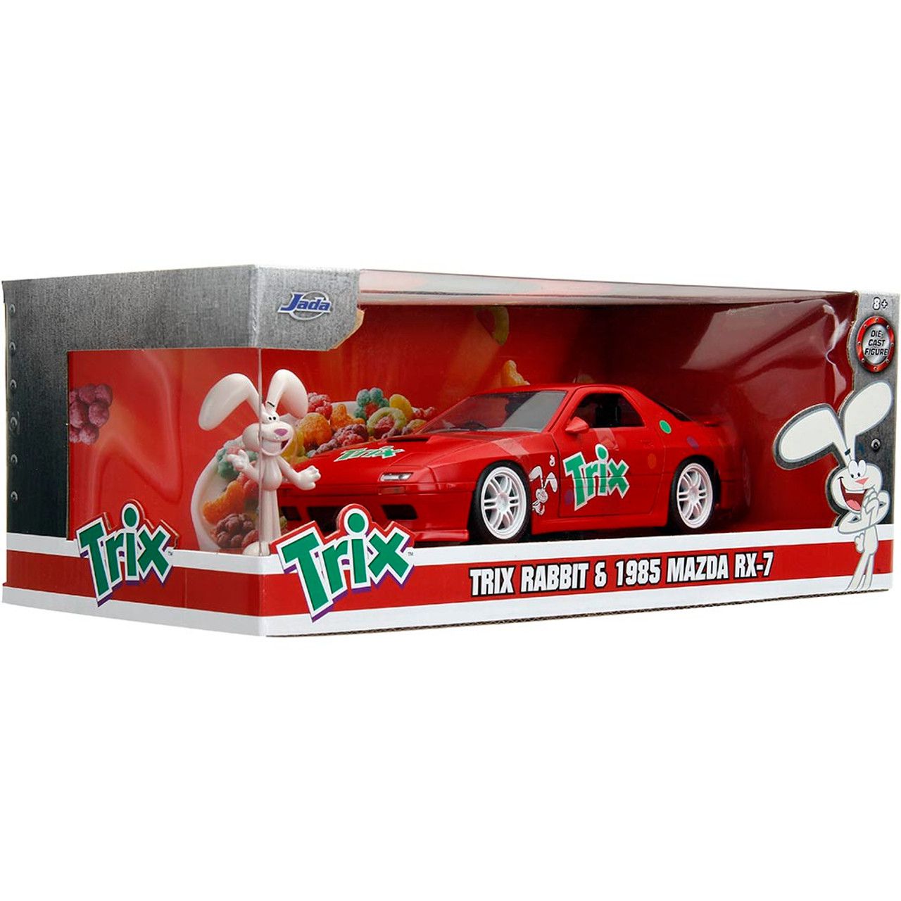 Mazda RX-7 1985 + Figura Coelho Trix Jada Toys 1:24 - 20 anos