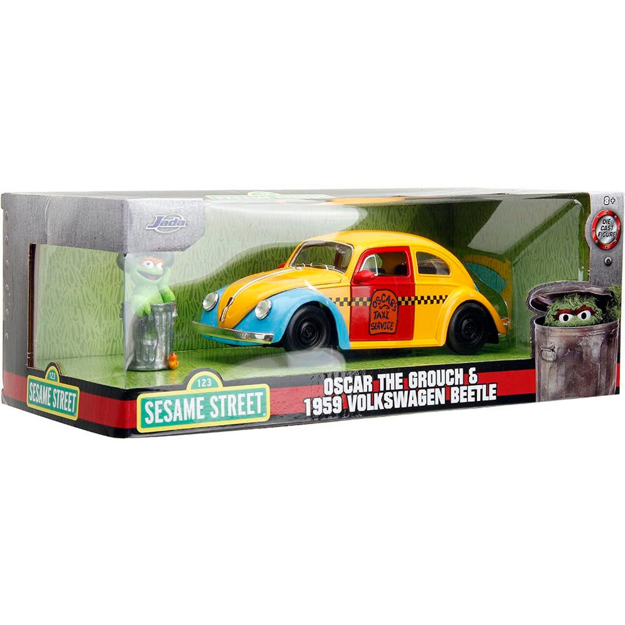 Volkswagen Fusca 1959 Oscar The Grouch + Figura Jada Toys 1:24