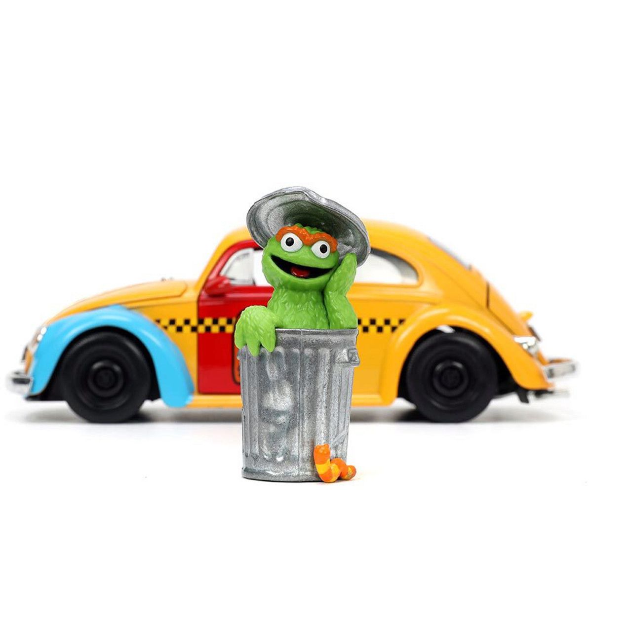Volkswagen Fusca 1959 Oscar The Grouch + Figura Jada Toys 1