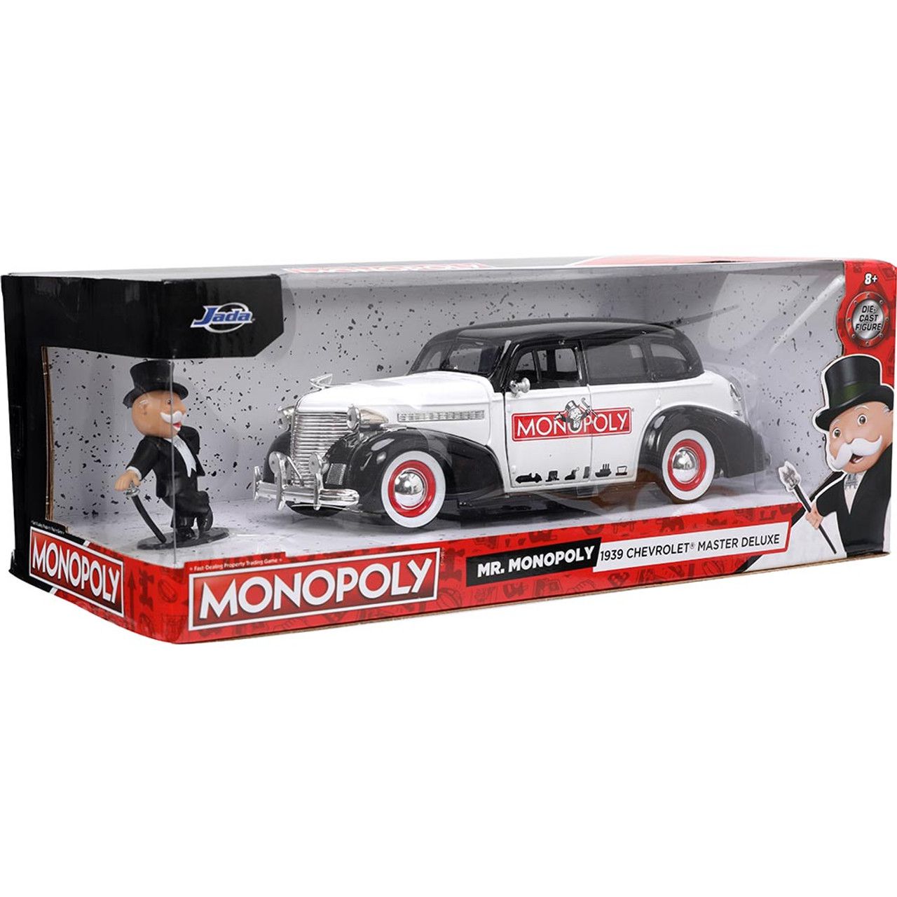 Chevrolet Master Deluxe 1939 + Figura Mr. Monopoly Jada Toys 1:24