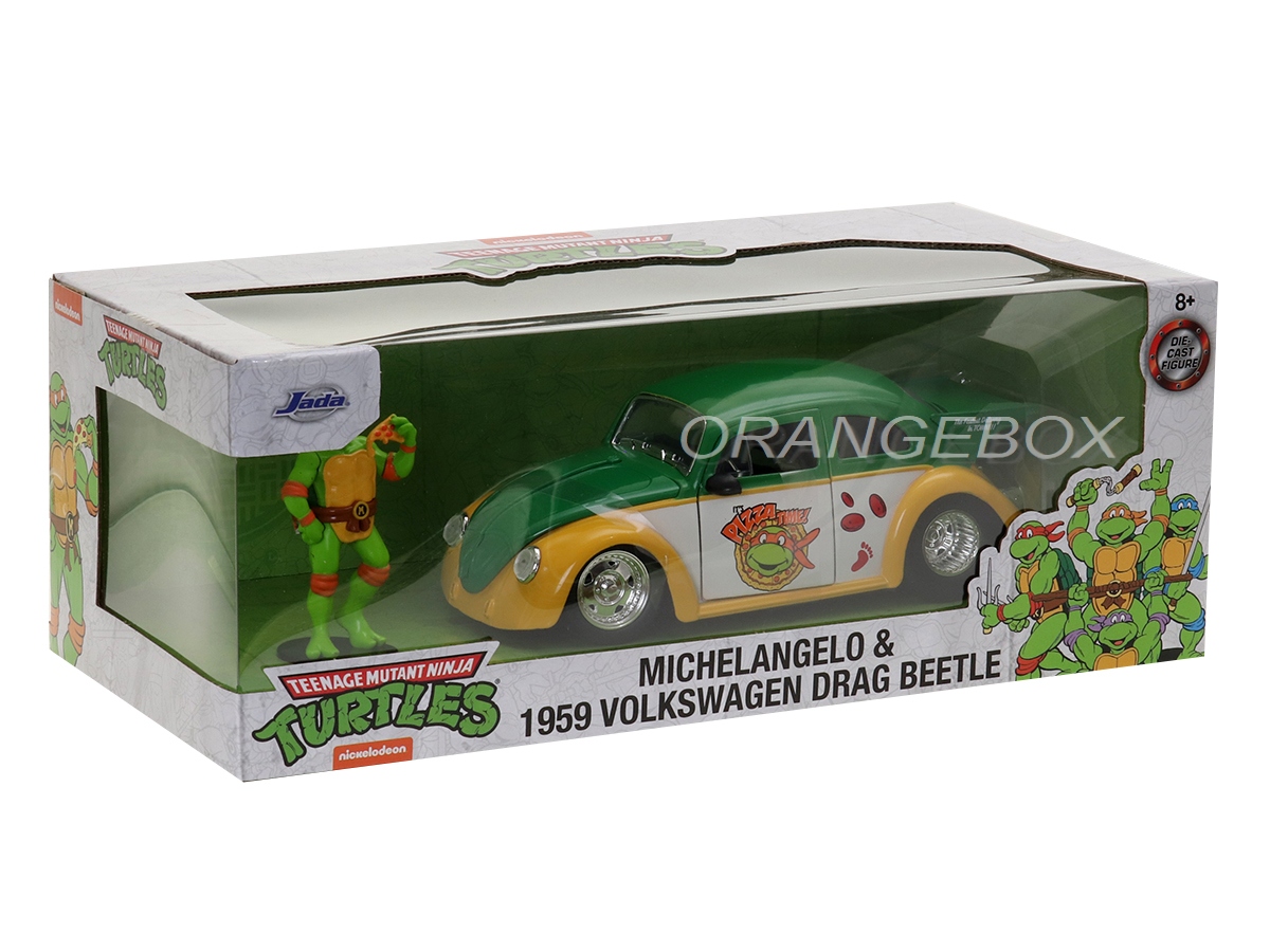 Volkswagen Drag Fusca 1959 Tartarugas Ninja + Figura Michelangelo