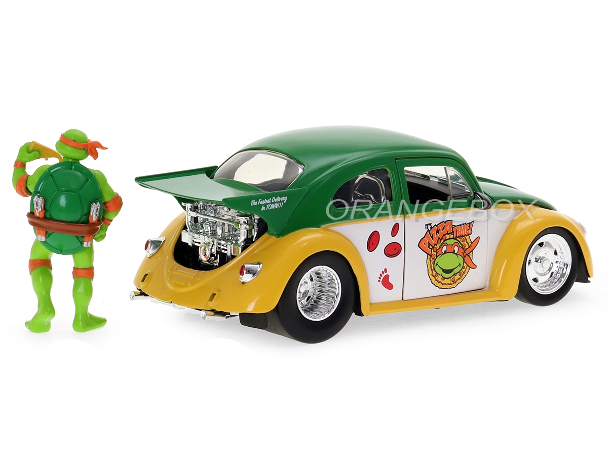 Volkswagen Drag Fusca 1959 Tartarugas Ninja + Figura Michelangelo