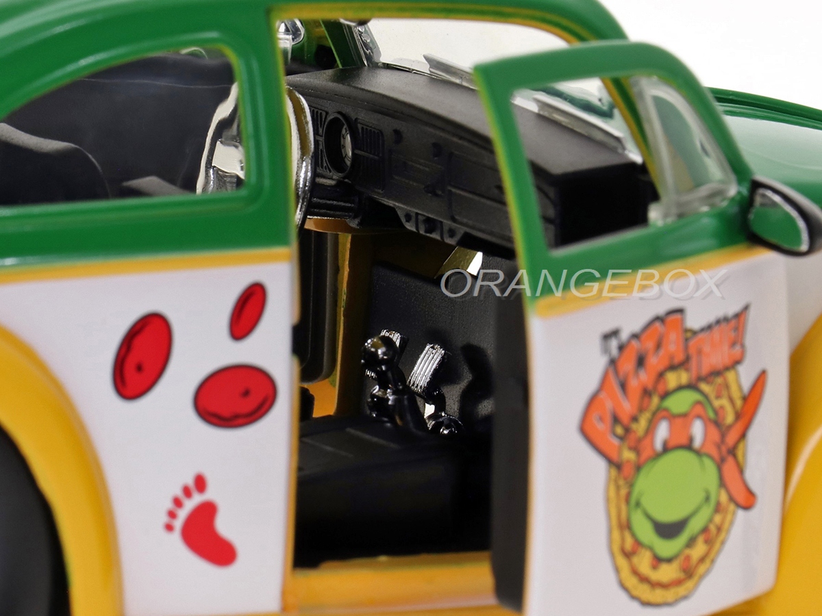 Volkswagen Drag Fusca 1959 Tartarugas Ninja + Figura Michelangelo