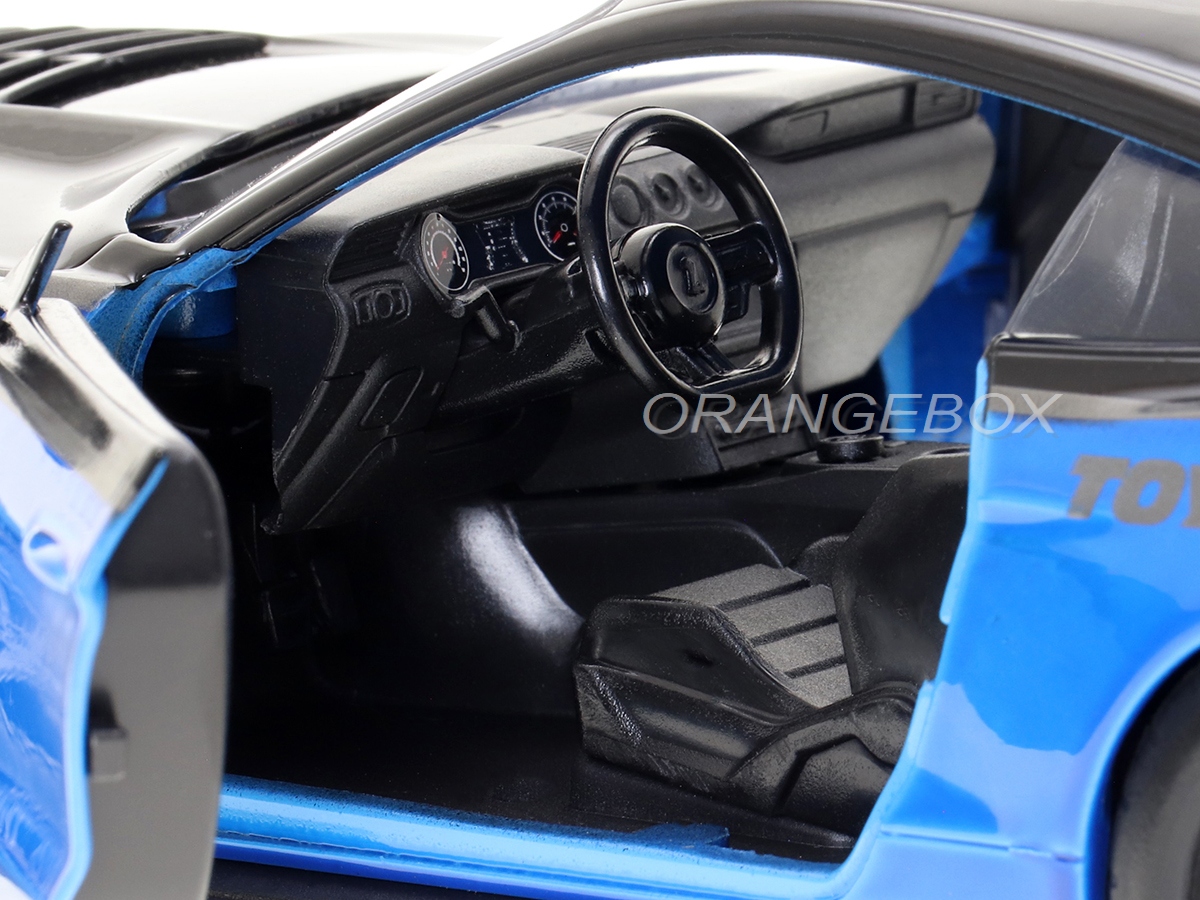 Voiture Miniature Ford Shelby GT500 2020 – Échelle 1/24 – Métal, Couleur Blanche Avec Bandes Bleues – Collection Jada Toys