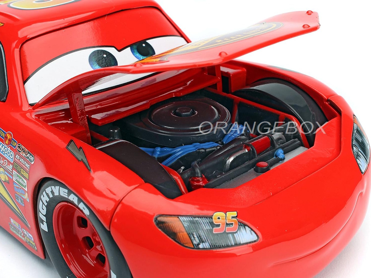 ディズニー　JADA TOYS 　 Lightning McQueen Relâmpago Lightning McQueen Disney Cars 1:24 Jada Toys + Estante