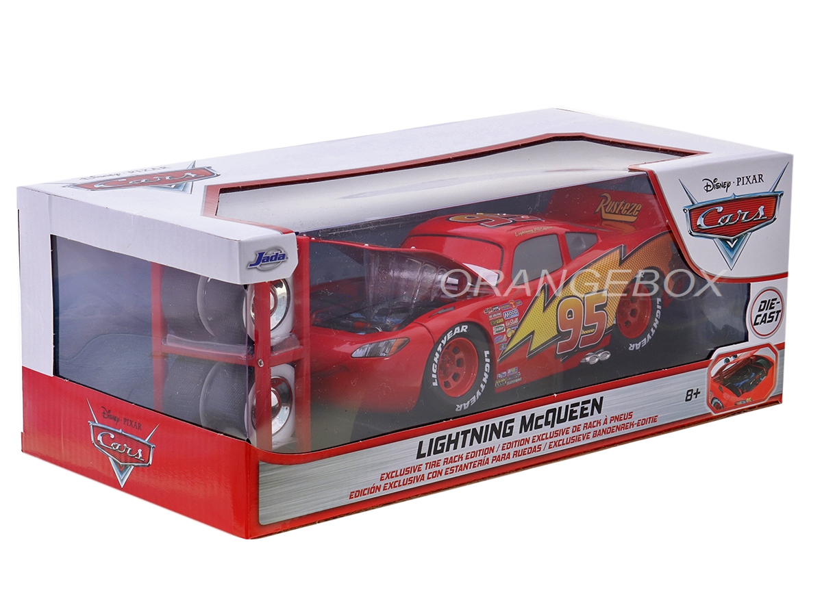 Relâmpago Lightning McQueen Disney Cars 1:24 Jada Toys + Estante