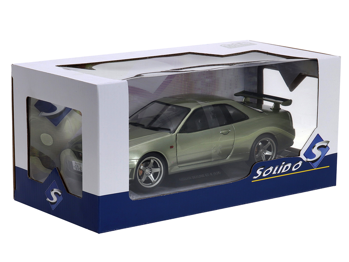 Nissan Skyline GT-R (R34) 1999 1:18 Solido Verde - 19 anos! Loja