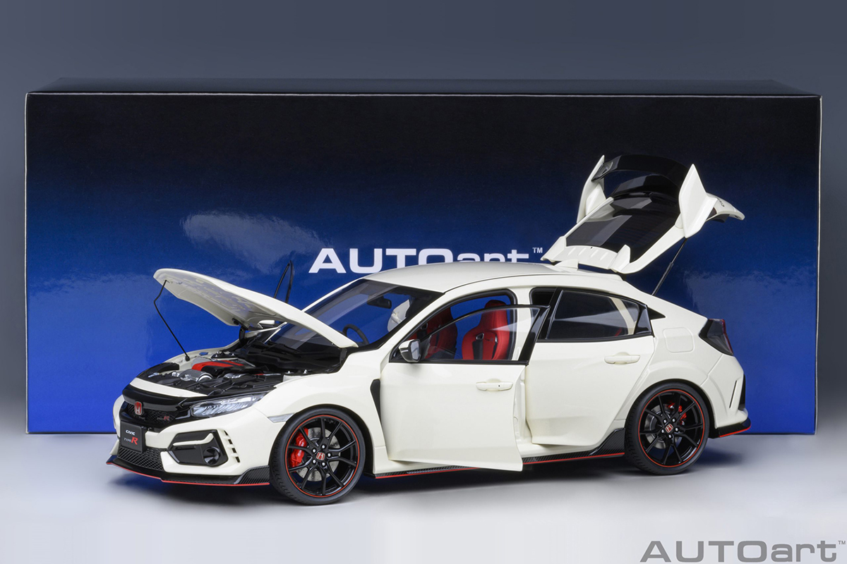 AUTOart Honda CIVIC TYPE R (FK8) 新品 Honda Civic Type R (FK8) 2021 1:18 Autoart Branco - 19 anos! Loja