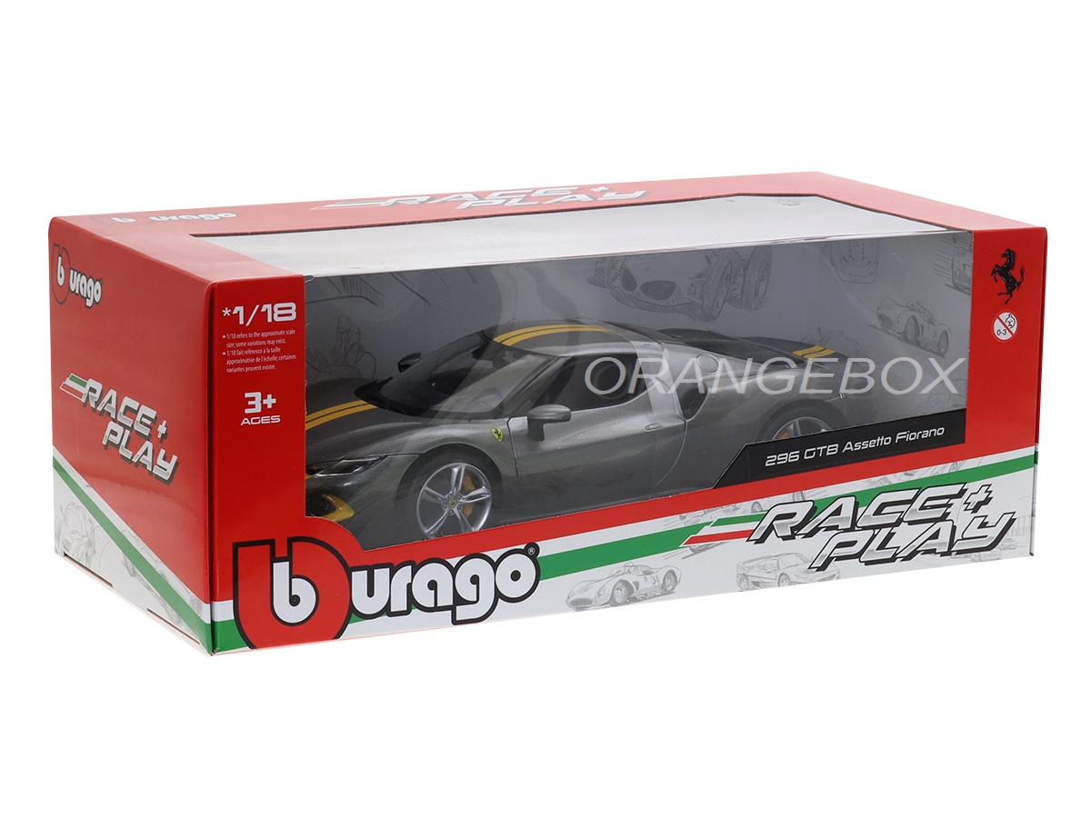 Ferrari 296 GTB Assetto Fiorano 1:18 Bburago Cinza - 19 anos! Loja