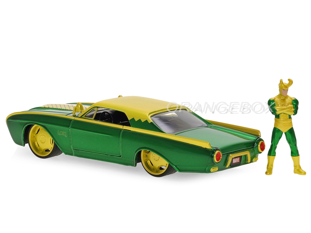 Ford Thunderbird 1963 Marvel 1:24 Jada Toys + Figura Loki