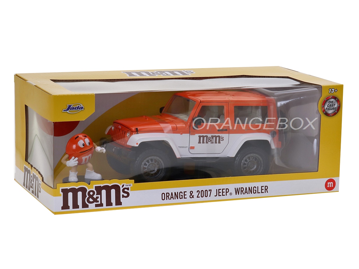 Jeep Wrangler 2007 M&M 1:24 Jada Toys + Figura Orange - 19