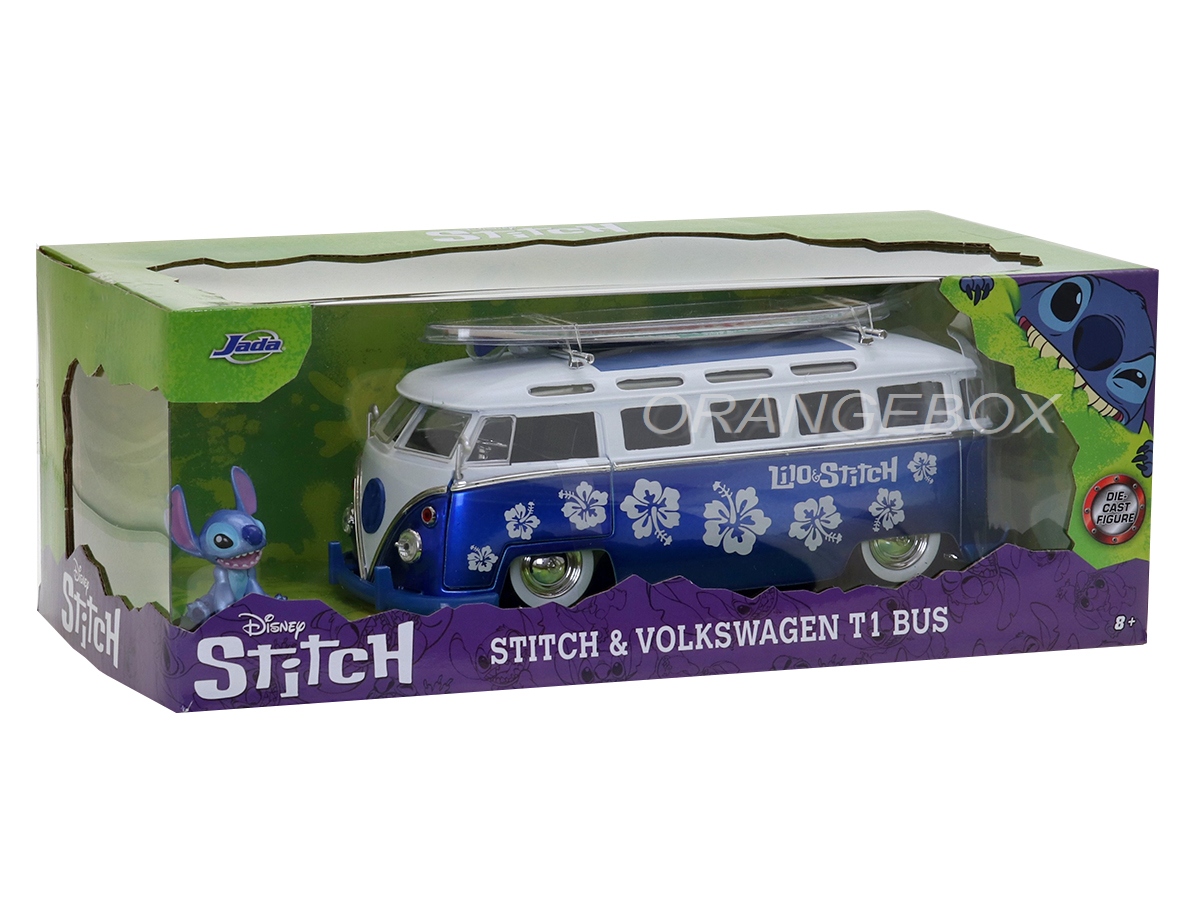 Volkswagen Kombi T1 1962 Bus Disney Jada Toys 1:24 + Figura Stitch