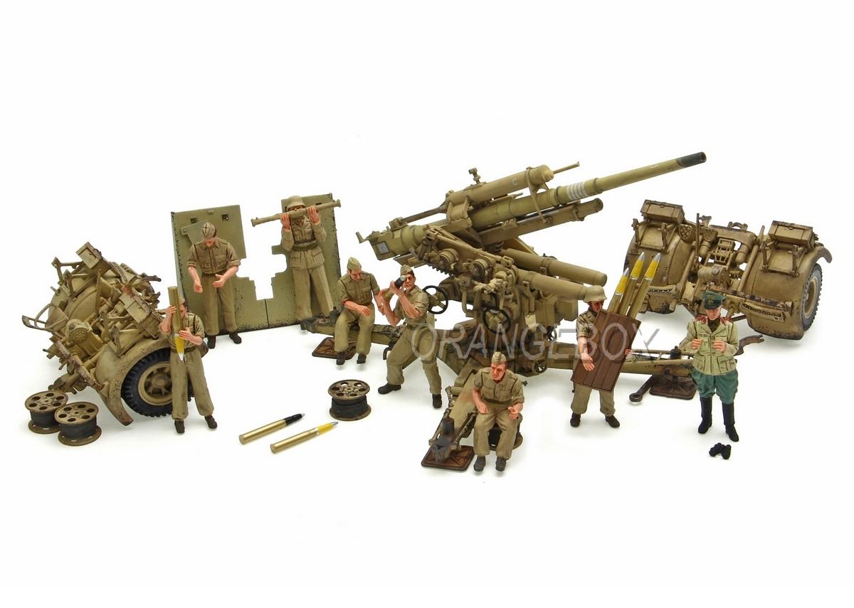 Artilharia German 88MM Flak 18 Anti-Tank + 08 Soldados (Africa