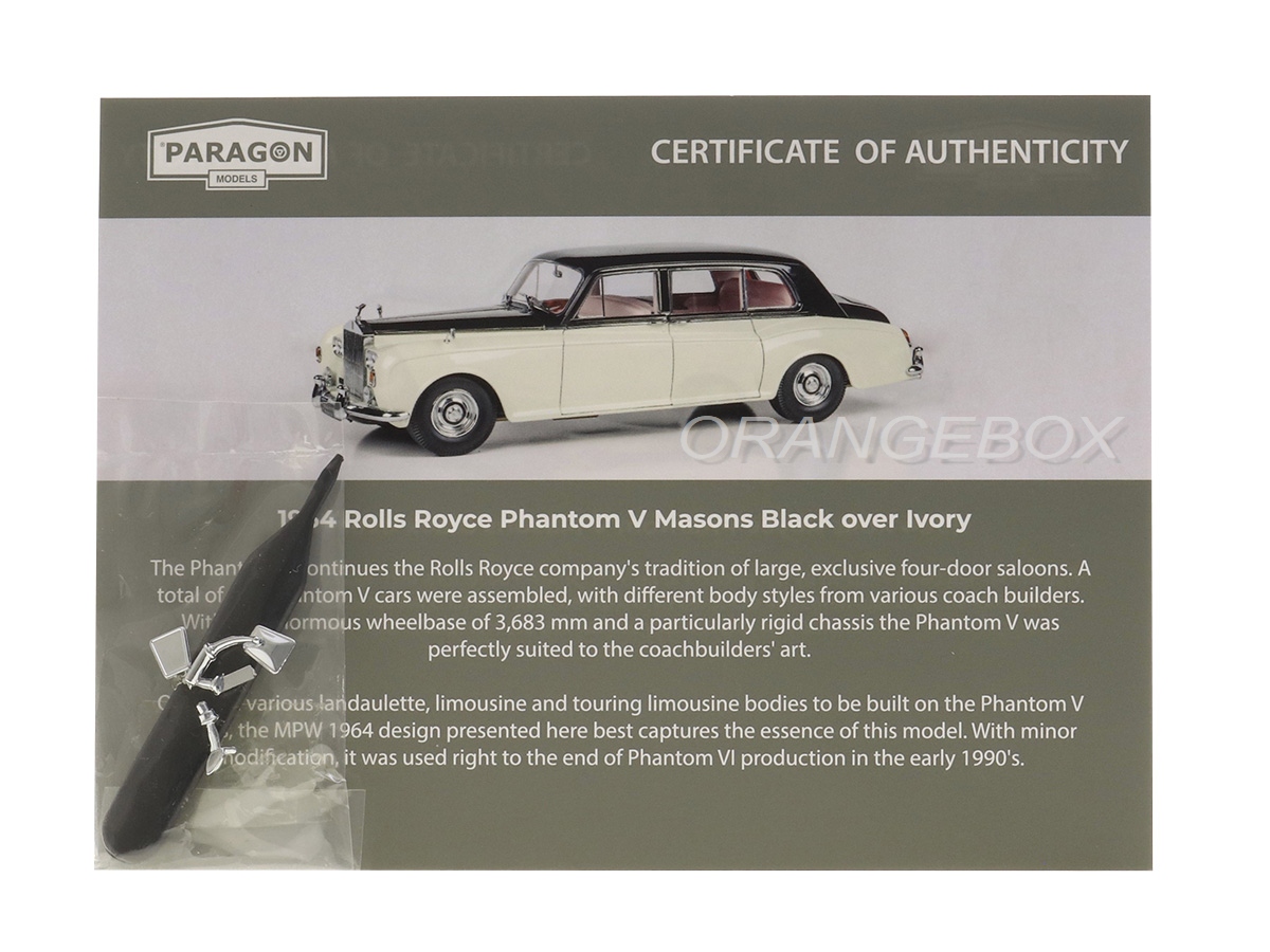 Rolls Royce Phantom V 1964 MPW 1:18 Paragon Models Ivory - 20 anos