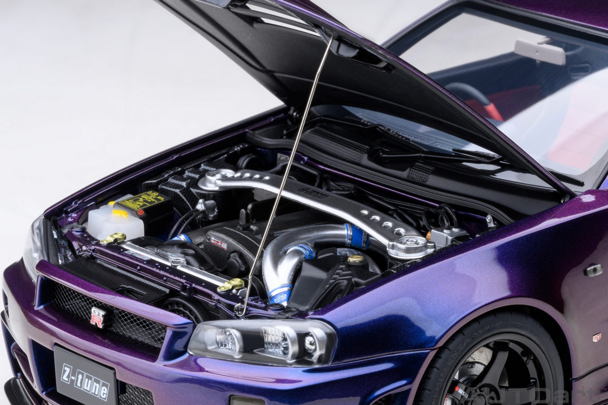 Nissan R34 GT-R Z-Tune Nismo 1:18 Autoart Violeta - 19 anos! Loja