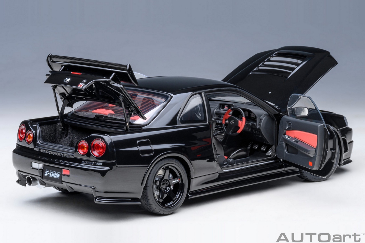 Nissan R34 GT-R Z-Tune Nismo 1:18 Autoart Preto - 19 anos! Loja on