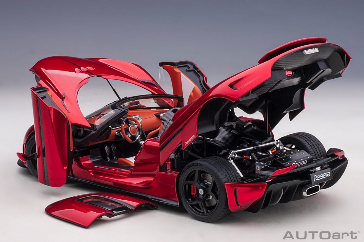 オートアート　1/18 Koenigsegg Regera Koenigsegg Regera 1:18 Autoart Vermelho - 20 anos! Loja on-line de