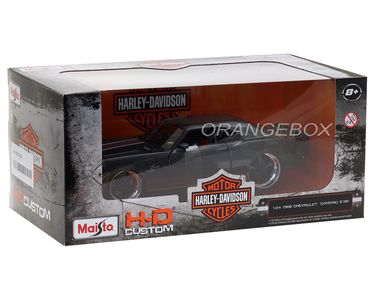 ホットトイズ　ホークアイ　ローニンDX 雨夜カスタマイズ Chevrolet Camaro Z/28 1968 Harley Davidson 1:24 Maisto - 20 anos