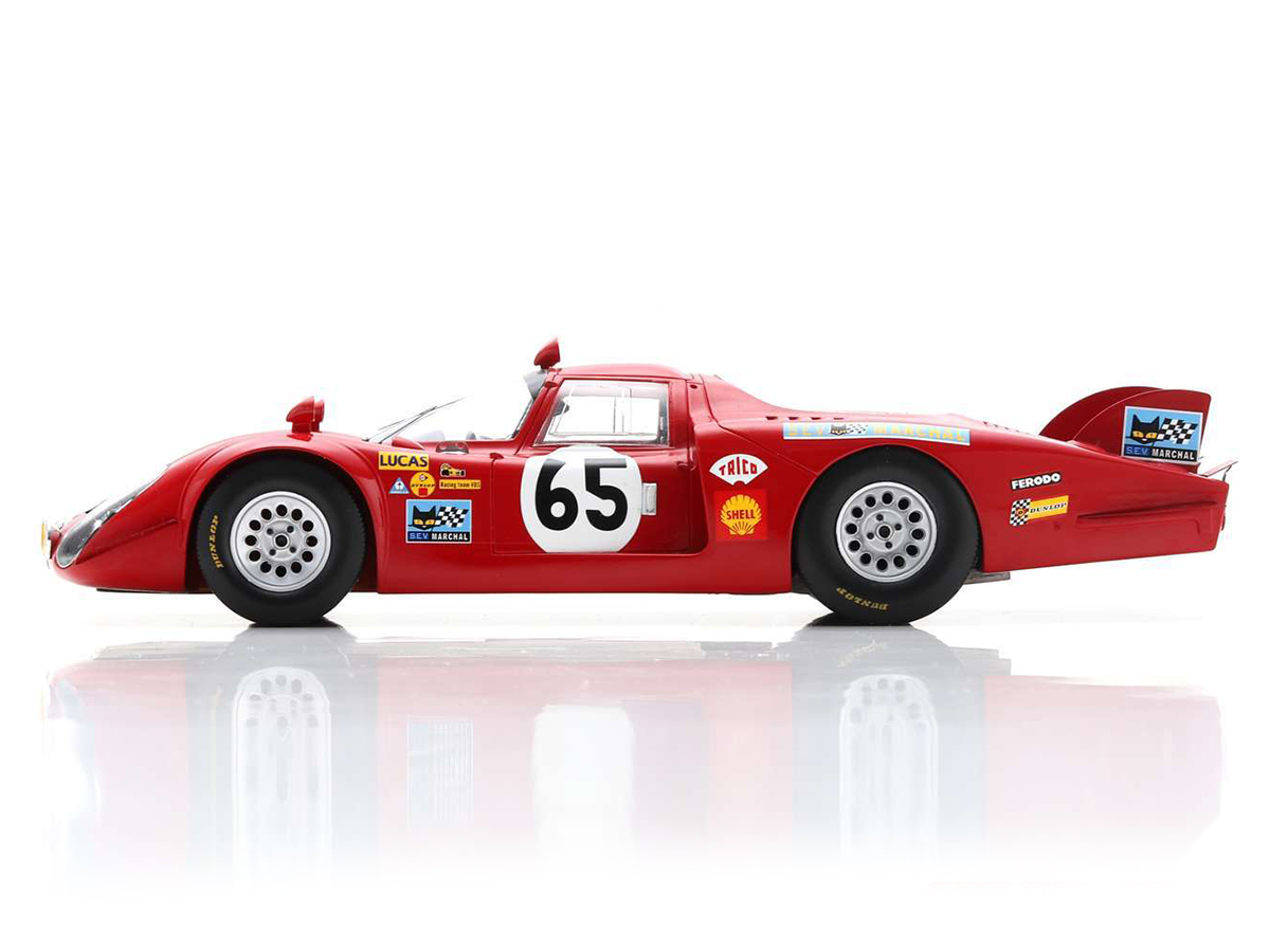 Alfa Romeo 33/2 No.37, Pilette/Slotemaker 24h Le Mans 1968 met vitrine