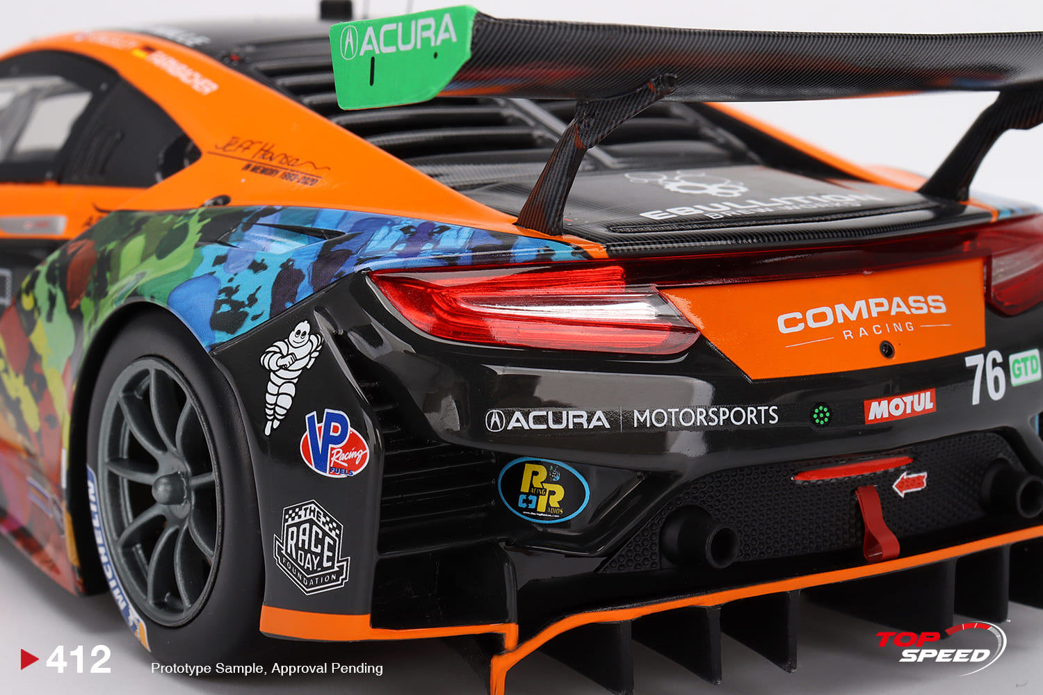 IMSA Acura NSX GT3 EVO Compass Racing IMSA 2021 1:18 TopSpeed - 19 anos