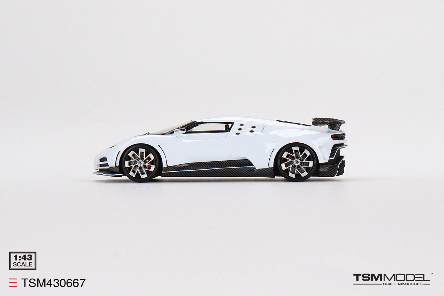Bugatti Centodieci 1:43 TSM Model Branco - 20 anos! Loja on-line
