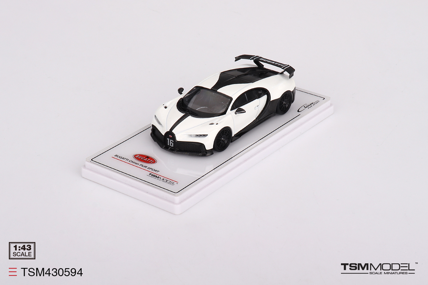 Bugatti Chiron Pur Sport 1:43 TSM Model Branco - 20 anos! Loja on