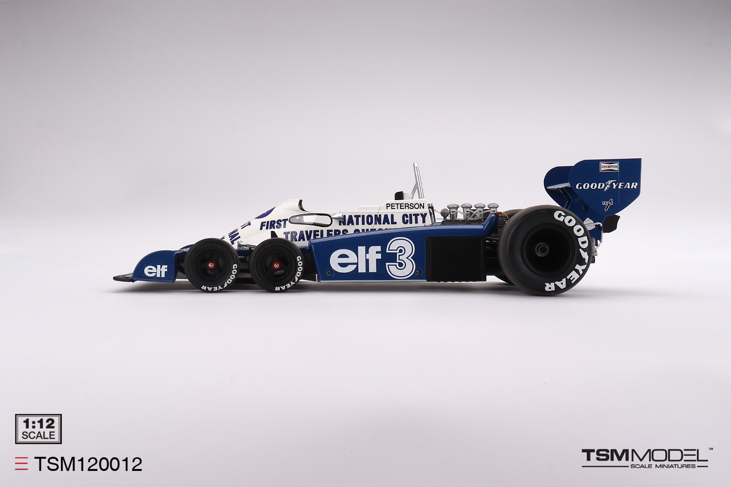 Fórmula 1 Tyrrell P34 1977 Monaco Ronnie Peterson 1:12 TSM Model