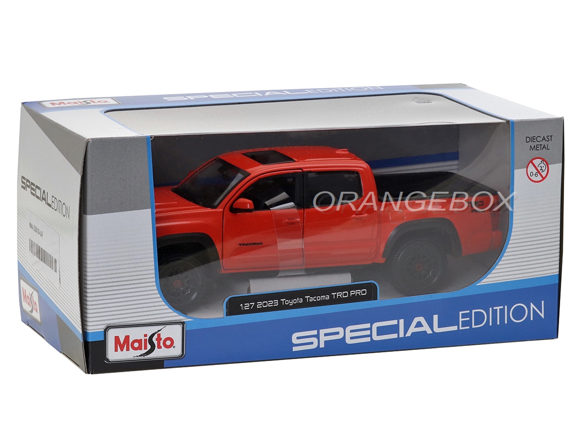 Toyota Tacoma TRD PRO 2023 1:27 Maisto Laranja - 20 anos! Loja on
