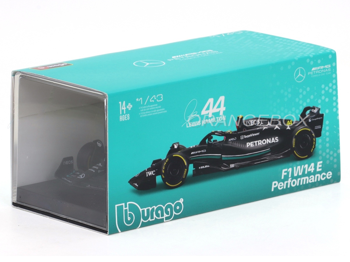 Fórmula 1 Mercedes AMG W14 Lewis Hamilton 2023 1:43 Bburago c