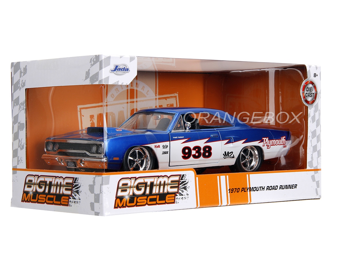 Plymouth Road Runner 1970 1:24 Jada Toys Azul - 19 anos! Loja on