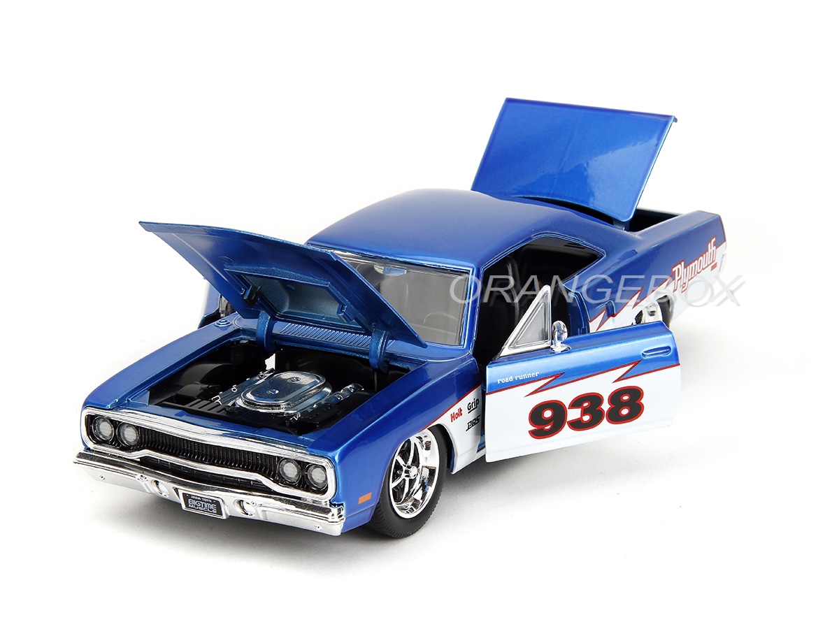 Plymouth Road Runner 1970 1:24 Jada Toys Azul - 20 anos! Loja on