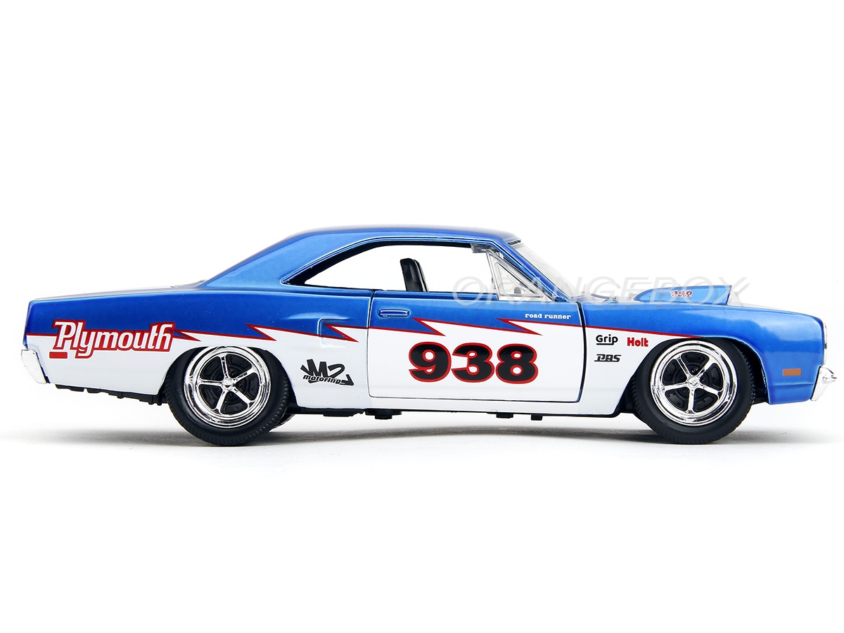 Plymouth Road Runner 1970 1:24 Jada Toys Azul - 19 anos! Loja on