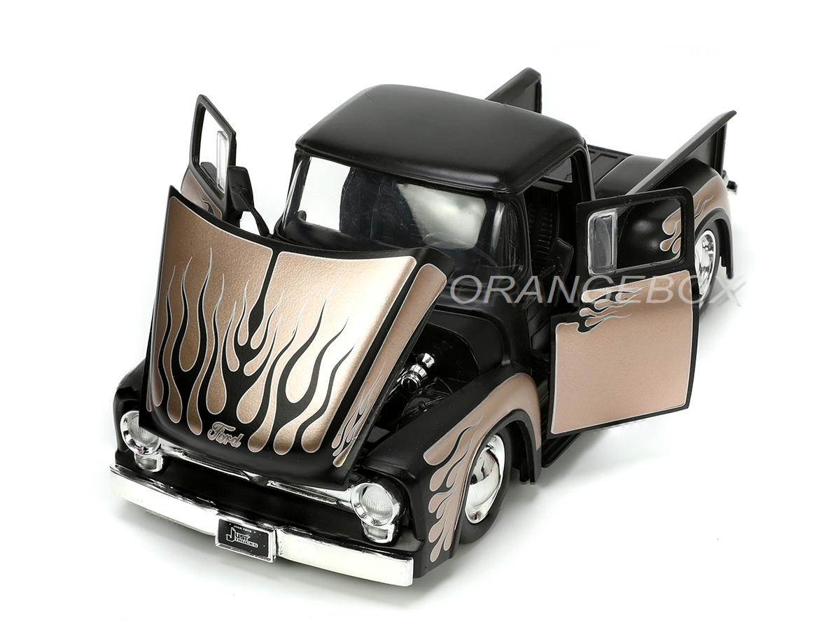 Ford F-100 Pick-Up 1956 1:24 Jada Toys Preto + Estante com