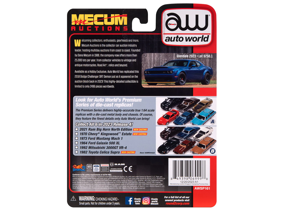 Dodge Challenger SRT Demon 2020 Mecum 1:64 Autoworld Premium - 20