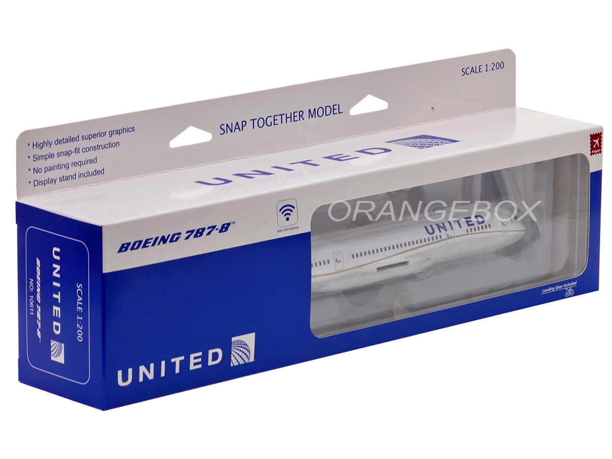 Avião Boeing 787-8 United 1:200 Hogan - 20 anos! Loja on-line de