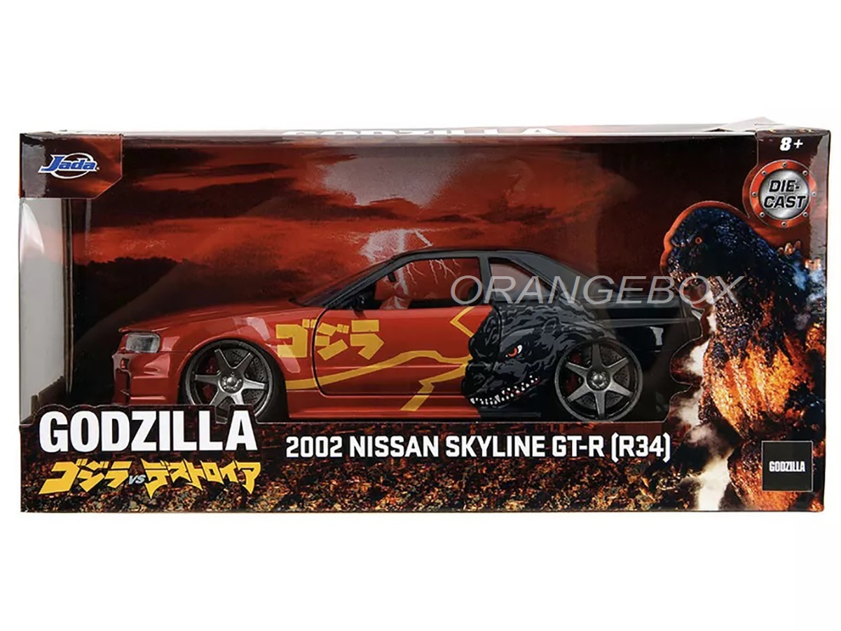 Nissan Skyline GT-R R34 2002 Godzilla vs Destoroyah 1:24 Jada Toys