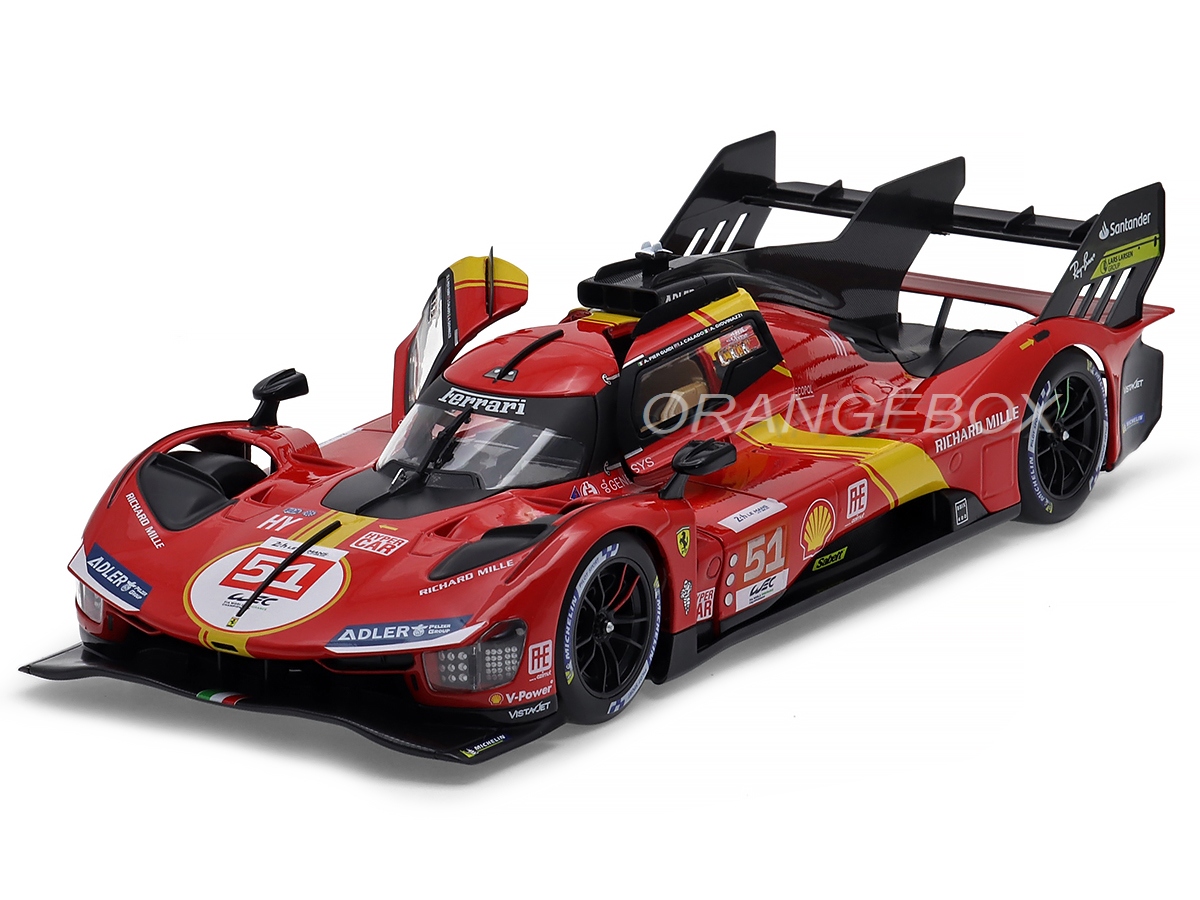 RA。 Ferrari 499P 2023 Winner Ferrari 499P Winner 24 Horas Le Mans 2023 1:18 Bburago - 19 anos