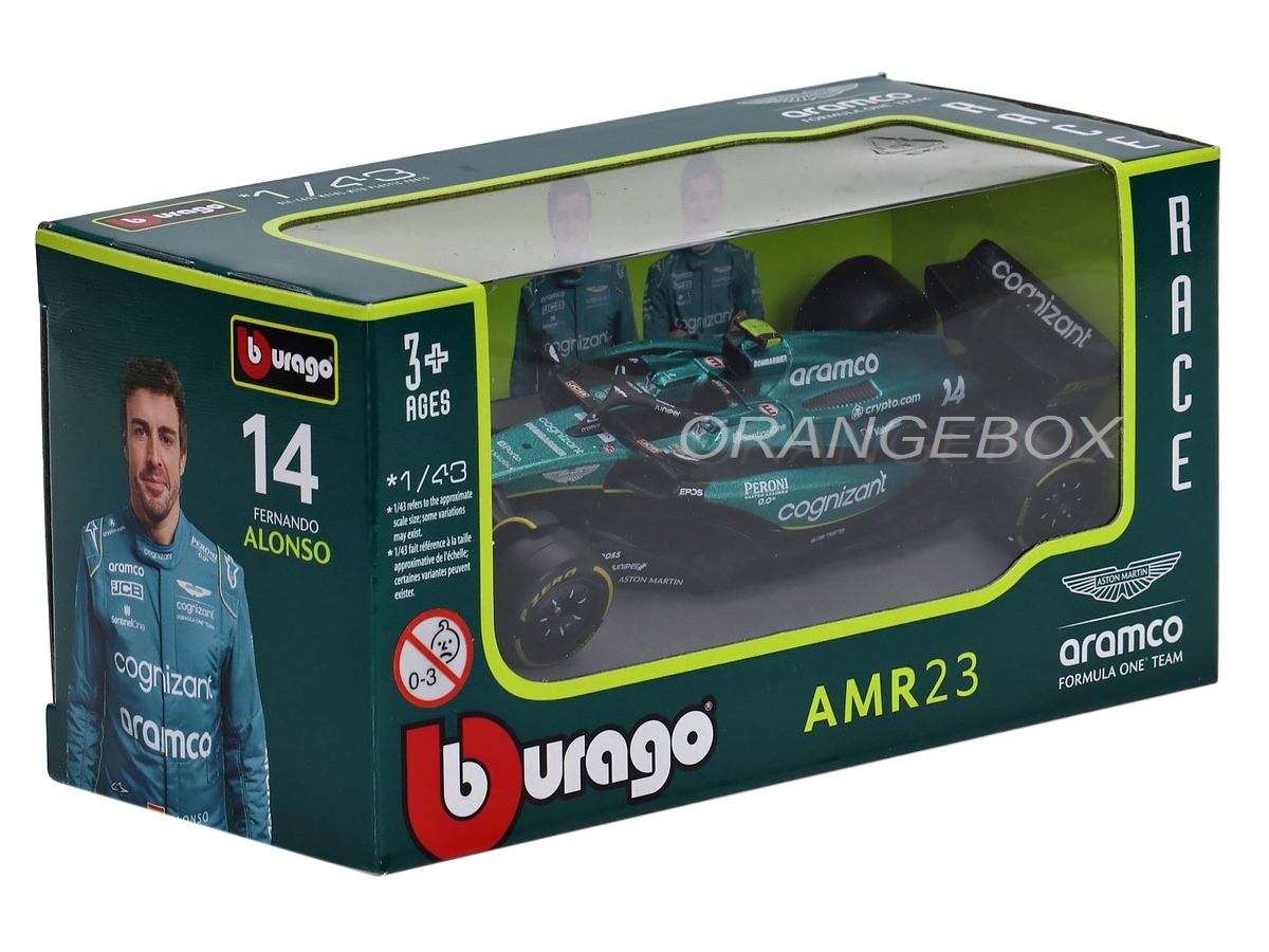 Fórmula 1 Aston Martin AMR23 Fernando Alonso 2023 1:43 Bburago