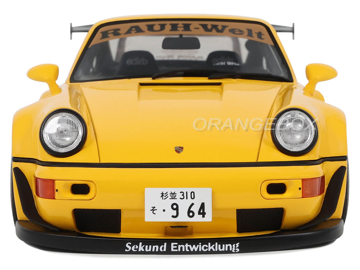 Porsche 911 964 RWB QEEMA 2023 1:18 GT Spirit Amarelo - 20 anos
