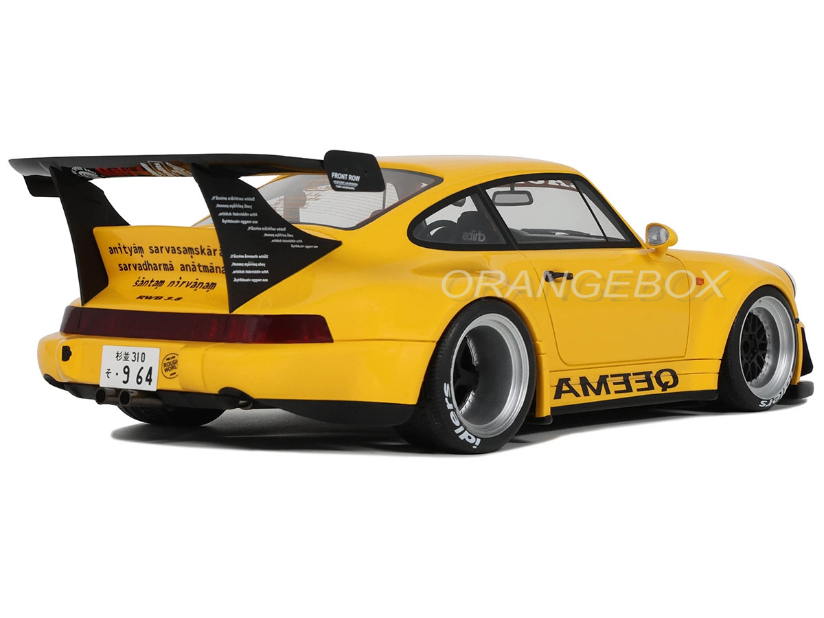 Porsche 911 964 RWB QEEMA 2023 1:18 GT Spirit Amarelo - 20 anos