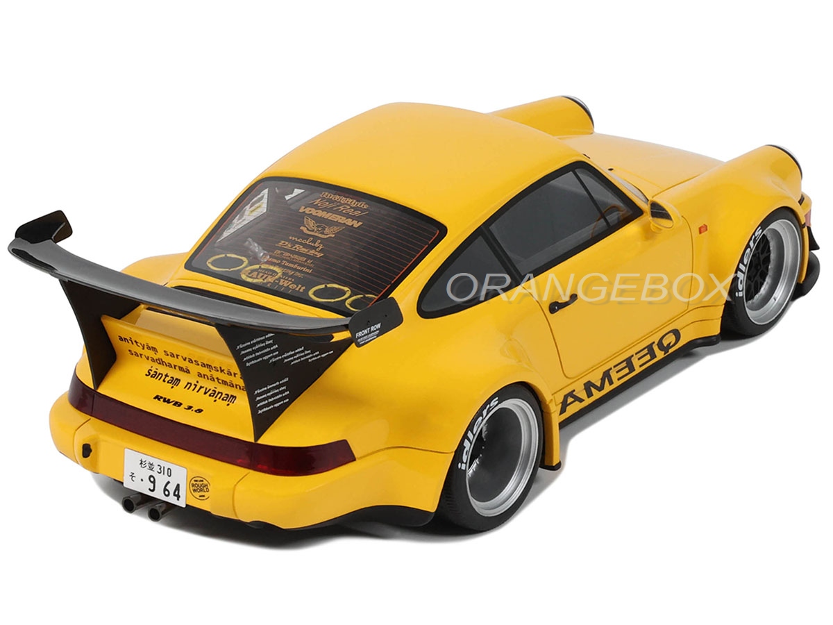 Porsche 911 964 RWB QEEMA 2023 1:18 GT Spirit Amarelo - 20 anos