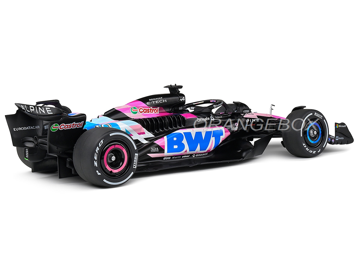Alpine F1 A525 Team BWT Alpine N 10 Season 2025 Pierre GASLY - with Pilot and Showcase Black Blue Pink Alpine F1 A525 Team BWT Alpine N 10 Season 2025 Pierre GASLY - with Pilot and Showcase Black Blue Pink
