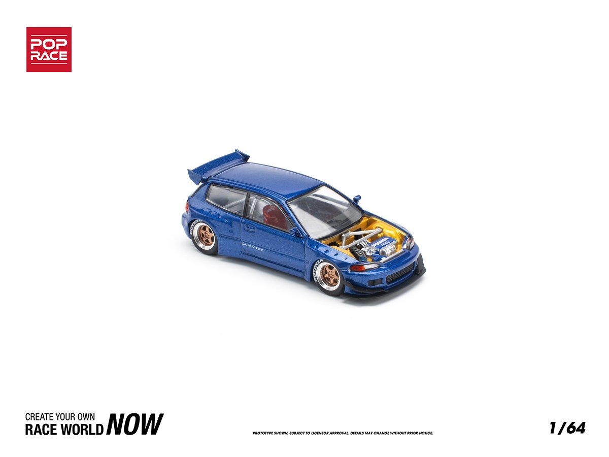 Honda Civic EG6 Pandem Body Kit 1:64 POP RACE Azul - 20 anos! Loja