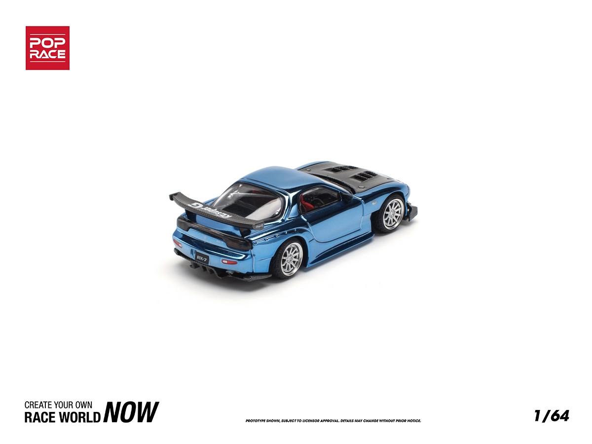 Mazda RX7 RE Amemiya Widebody 1:64 POP RACE Azul - 20 anos! Loja