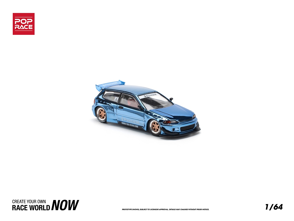 ミニカー Poprace 1/64 Honda PANDEM CIVIC EG6 Honda Civic EG6 Pandem Body Kit 1:64 POP RACE Azul - 19 anos! Loja