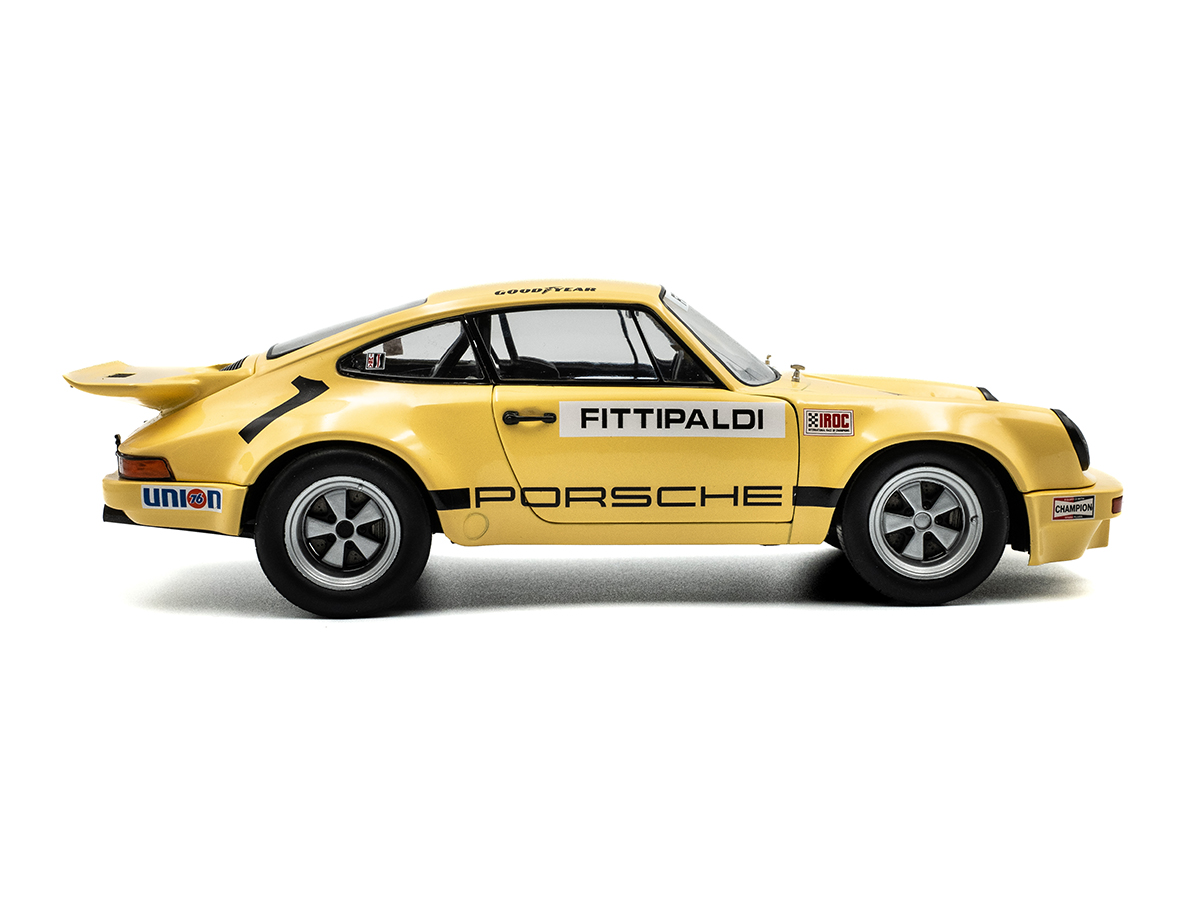 Porsche 911 IROC RSR Emerson Fittipaldi 1974 1:18 Solido Amarelo